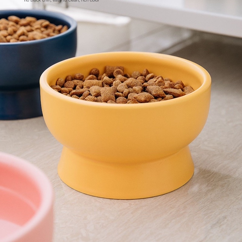 Non toxic ceramic pet high bowl  for healthy neck