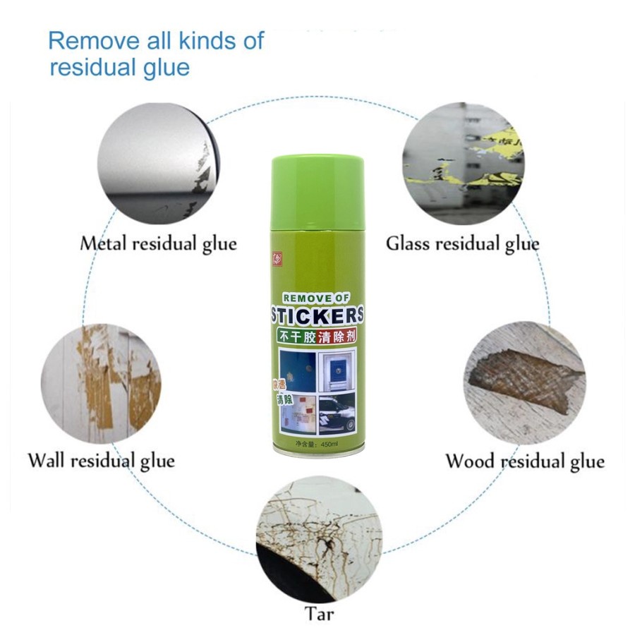 Spray Penghilang Sticker Remover Pembersih Noda Lem Penghapus Kotoran Bekas Cat Pada Kendaraan Dan Alat Rumah Tangga