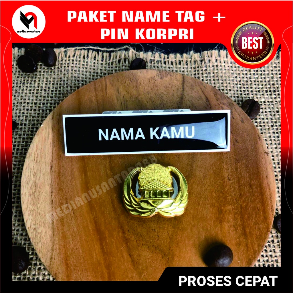 

Paket Name Tag dan Pin Korpri