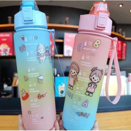 Botol Minum 1 Liter Pelangi Rainbow Botol Minum Viral Terlaris Murah Free Striker