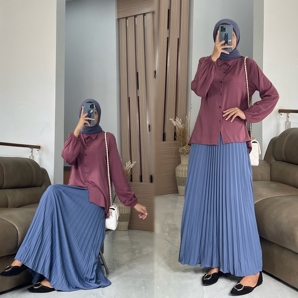 KARINA blouse by ZALFA OUTFIT / blouse polos / kemeja polos / blouse rayon