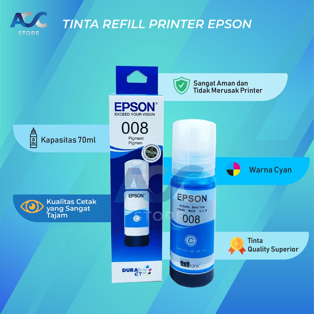 1 SET 4 PCS Tinta Epson 008 Isi Ulang Printer L6550 L6580 L15150 L15160 Premium