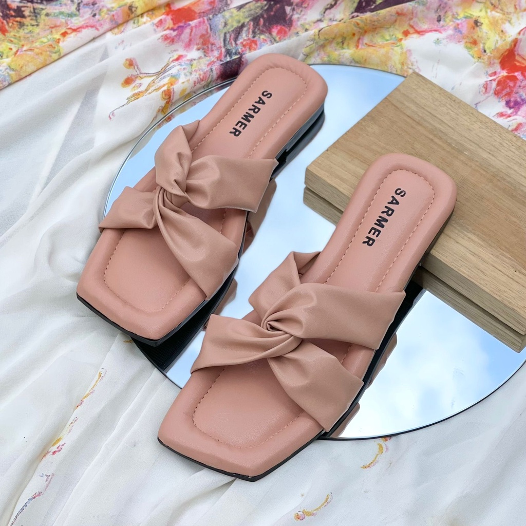 SARMER DAREEN FLAT CHERRY - Sandal Wanita
