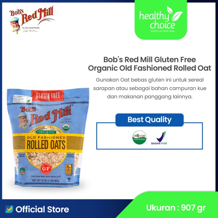 

[new] Bob's Red Mill Gluten Free Organic Old Fashioned Rolled Oat 907 gr