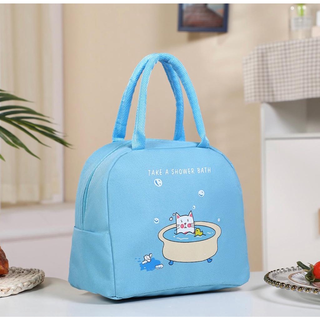 Tas Insulated Lunch Cool Cooler Bag Pendingin ASI Makanan Susu Minuman Kartun Iconic Ikonik