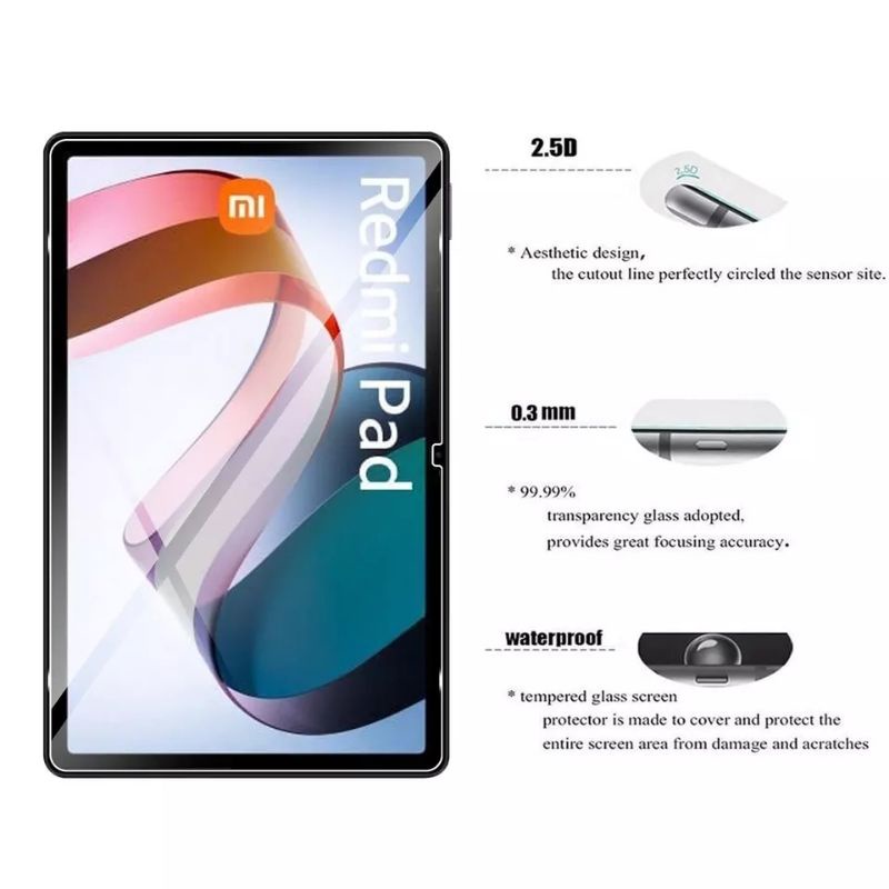 Sarung Rotary Case Xiaomi Redmi pad 10.61 2022 Leather Flip Cover Casing Case Buku Book Folio Flipcover Silicon Silikon Sofcase Pelindung tablet tab stand standing Pelindung Layar tablet tab Tempered glass antigores Screen guard protector bening kaca