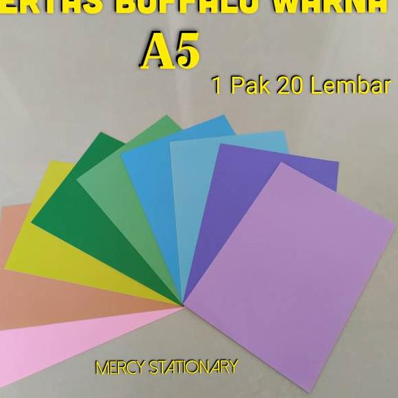 

せ Kertas Buffalo A5 - Kertas Bufalo Warna 20 Lembar ン
