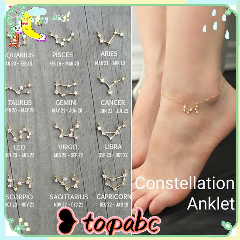 Top Constellation Gelang Kaki Hadiah Ulang Tahun Terbaik Kaki Perhiasan Cubic Zirconia Berlian Guardian Star Braceletss