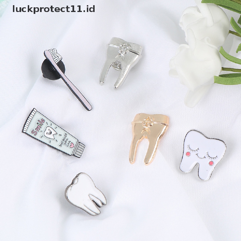 /Fashion Hot// Fashion// Gigi Logam Enamel Bros Gigi Kartun Lencana Pin Trendi Kostum Perhiasan Hadiah.