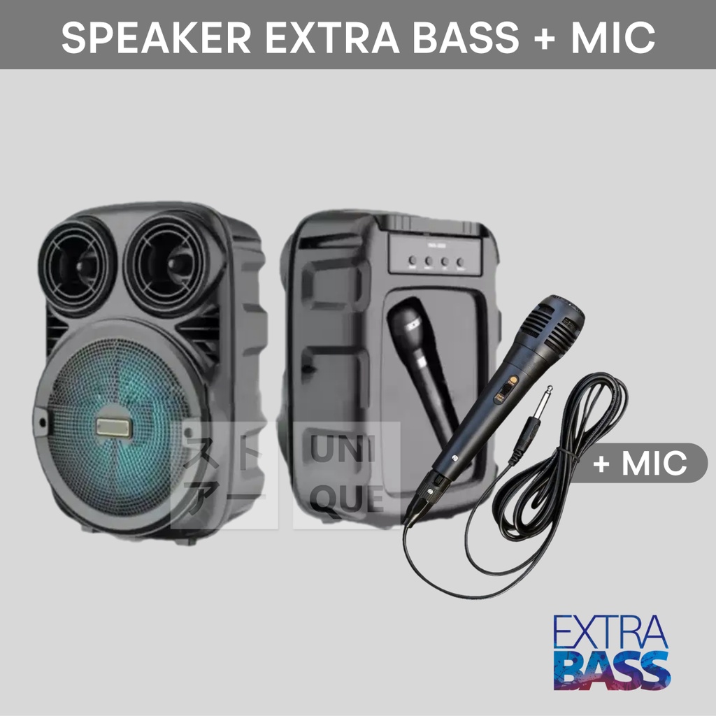 UNIQUE SPEAKER BLUETOOTH MEGABASS DENGAN MIC KARAOKE