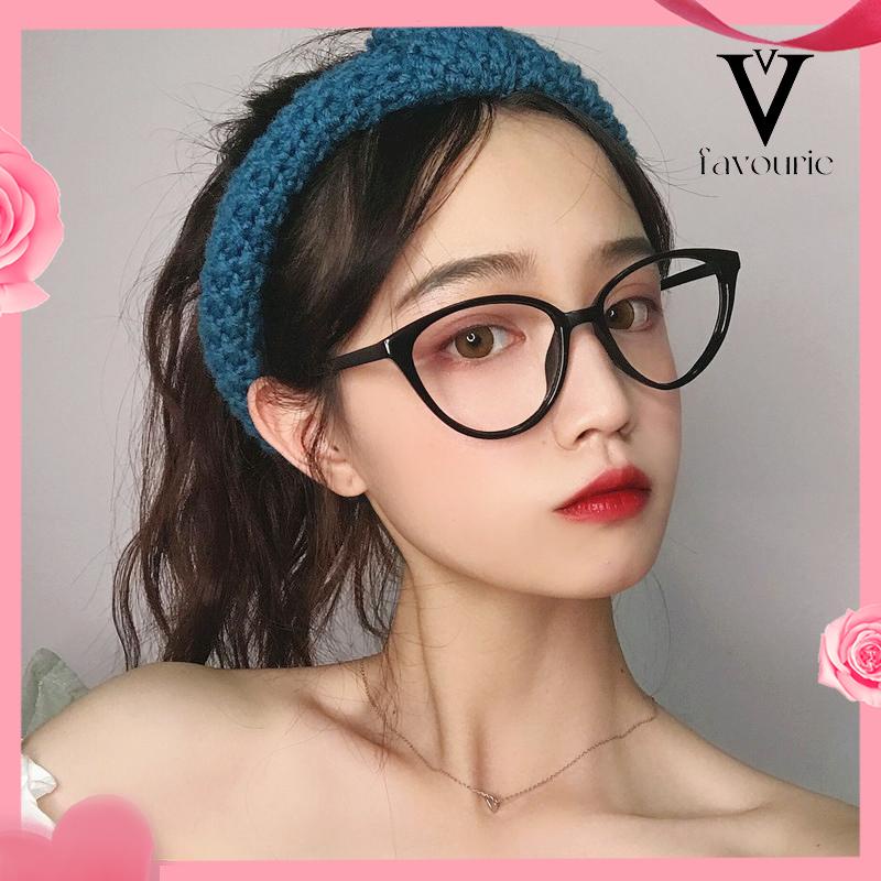 CODkacamata Korea Wanita Kacamata Anti Radiasi Retro Wanita Fashion Cat Eye Eyeglasses Versatile Optical Glasses UV400 Bingkai-FA