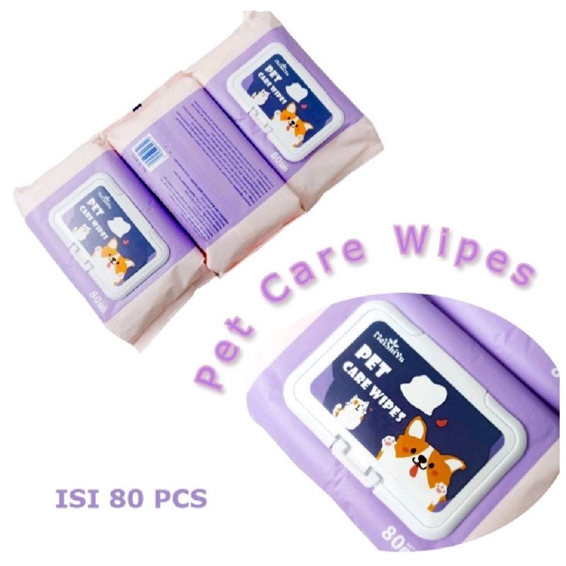 Tisu basah kucing anjing pet wipes 80s tisu basah telinga mata