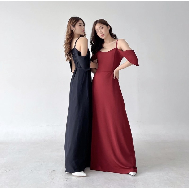 BROOKLYN BRIDESMAID DRESS SEXY KOREA WITH FURING - PROM NIGHT GOWN - pMAXI DRESS KONDANGAN - DRESS PESTA SEXY MEWAH - WEDDING DRESS - DRESS PAGER AYU - HADIAH / KADO ULTAH CEWEK