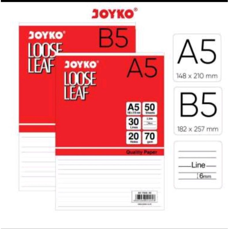 

Isi File Binder B5 50 Joyko / B5 50 Bigboss