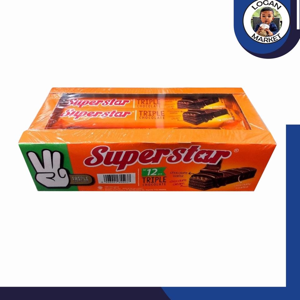 

[PRODUK IQDSB] Superstar Wafer Triple Chocolate Coklat Box Isi 12Pcs 12 Pcs 8C9