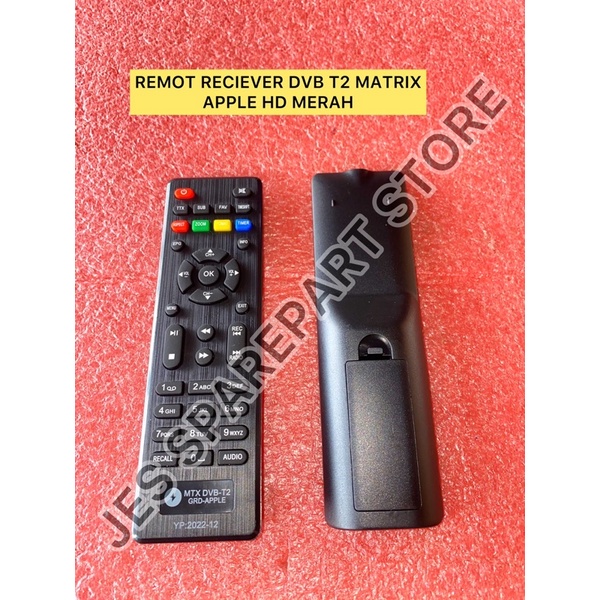 REMOT RECIEVER / REMOT SET TOP BOX / REMOT STB DVB T2 MATRIX APPLE HD MERAH