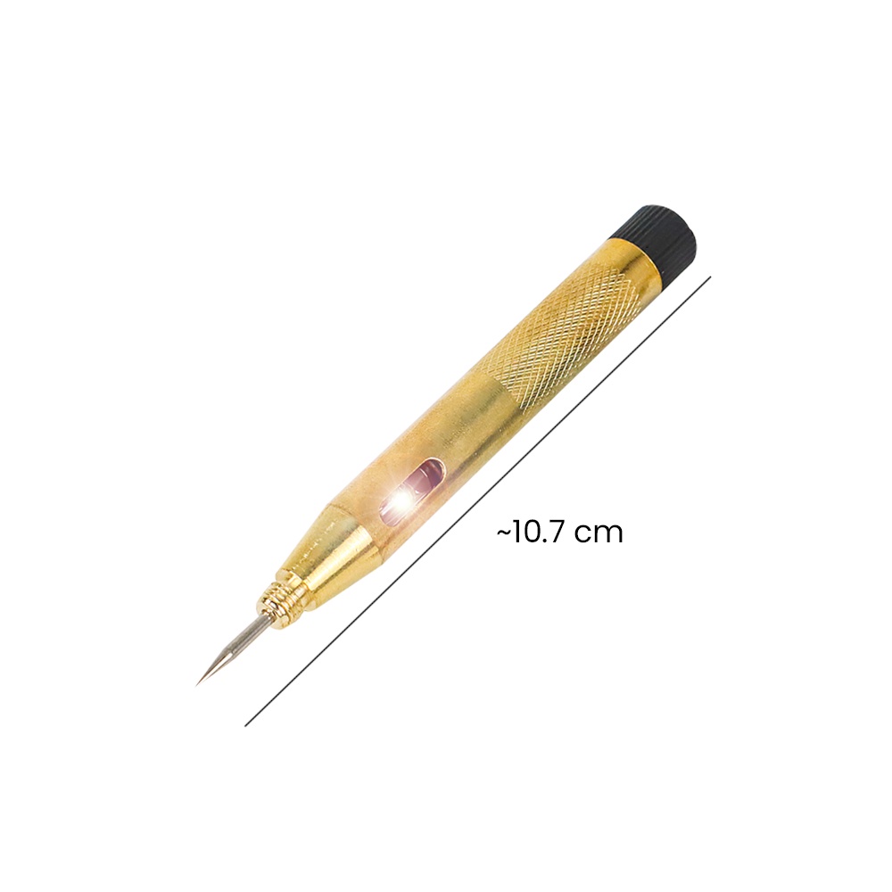 Voltage Test Pen Pendeteksi Aliran Arus Listrik Spark Indicator Mobil Motor DC 6 V - 24 V - ET610 - Golden/Gray