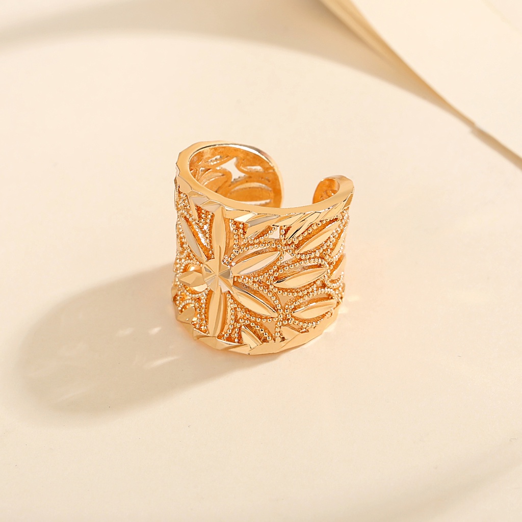 Y909 【Barang spot】Cincin Xuping Gold Bunga Elegan Lapis Emas Premium High Quality Terlaris Aksesoris