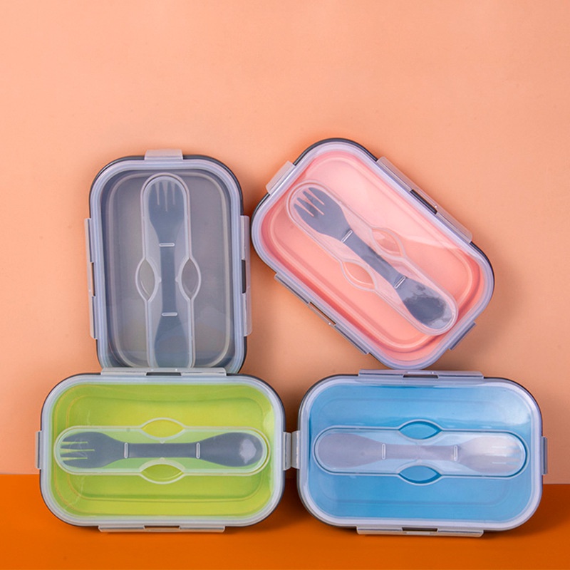 Kotak Bekal Lipat Folding Lunch Box Silicone Tempat Makan Lipat Portable Untuk Traveling