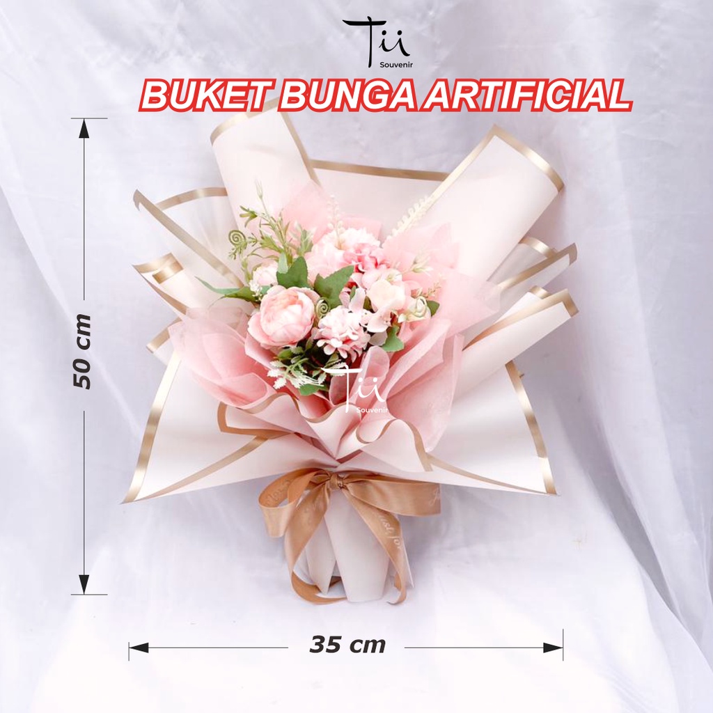 Buket Bunga Artificial Kado Wisuda Gift Hari Ibu Isi 5 Bunga