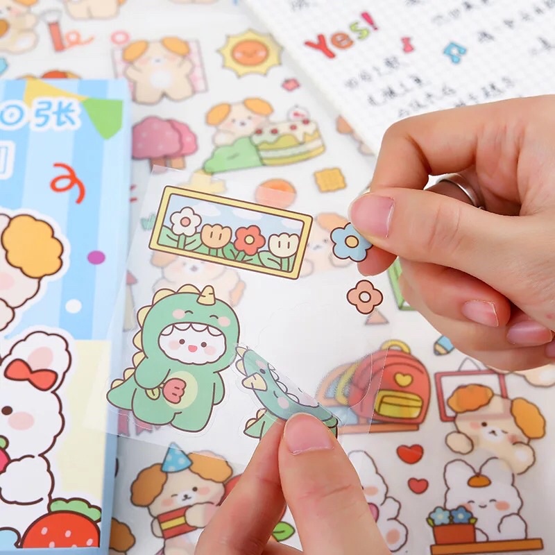 READY STOCK BISA COD - 50 - 100 LEMBAR STIKER LUCU UNIK DENGAN KOTAK GIFT BOX KARAKTER KARTUN ANAK PEREMPUAN DEKORASI FANCY KAWAII GIRLS CARTOON STICKER DIY SCRAPBOOK JURNAL CUTE KOREAN JAPANESE STYLE LOVELY PINK BOTOL AIR MINUM VIRAL PVC ANTI AIR