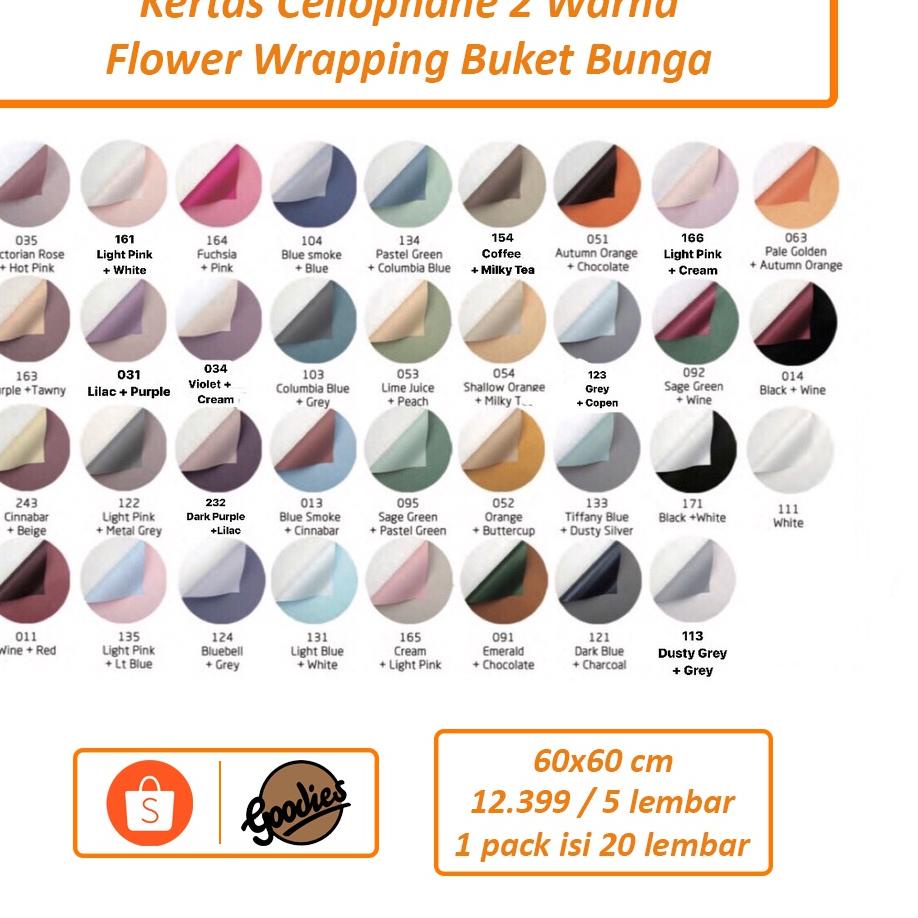 

ヅ *5 LEMBAR* Kertas Buket Bunga Cellophane (2 warna) Flower Wrapping Paper Celophane / Chellophane Murah untuk Snack Uang ⇍
