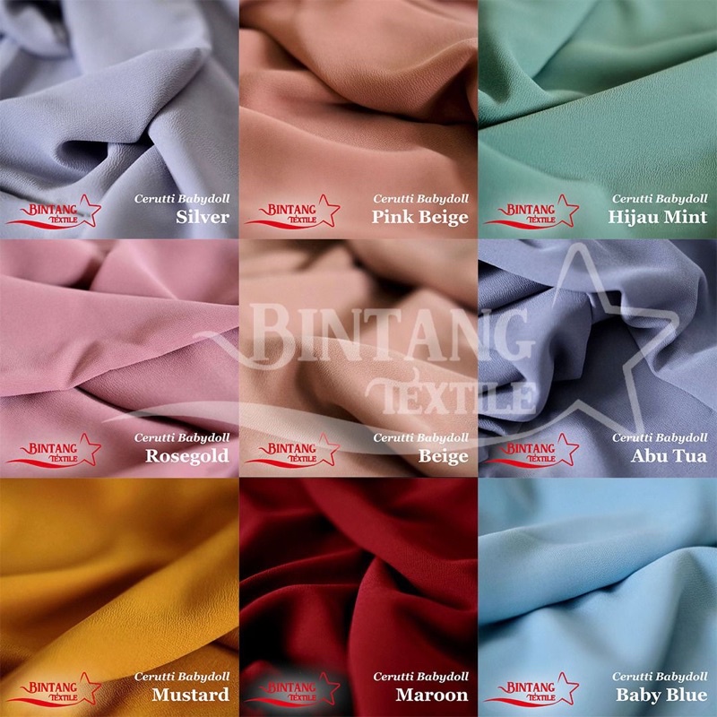 Kain Bahan CERUTTI/CERUTY/SIFON/CERUTI BABYDOLL ARMANI PREMIUM - Harga per 0.5m