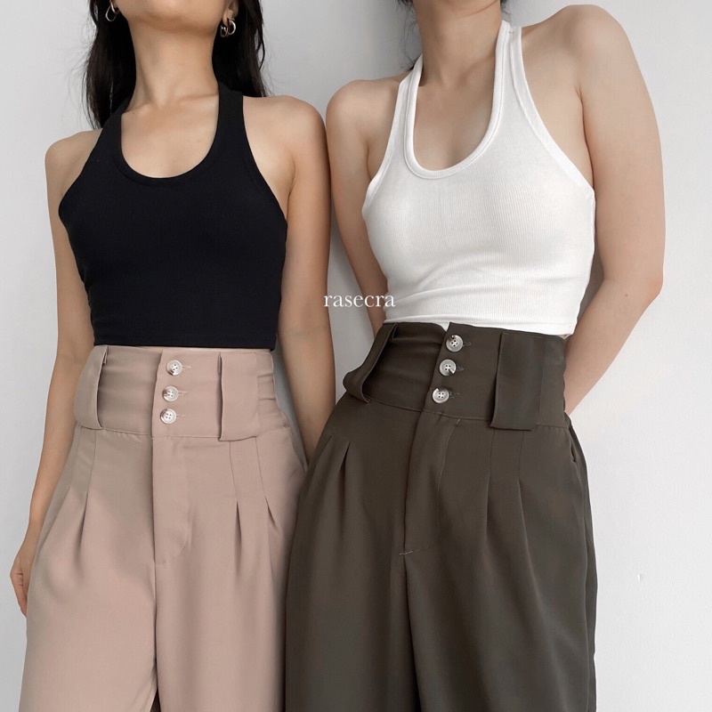 HAILEY KNIT TANKTOP | HALTER TANKTOP | TANKTOP PREMIUM | BASIC RIB | HALTER KNIT TOP