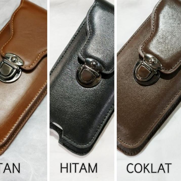 Viral Sarung Hp Pinggang Kulit Asli Sapi Dobel Isi 2 Hp