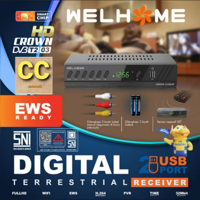 Set Top Box Luby DVB T2-02 / Luby Receiver TV STB Digital DVB T2-01 Full HD SNI Original