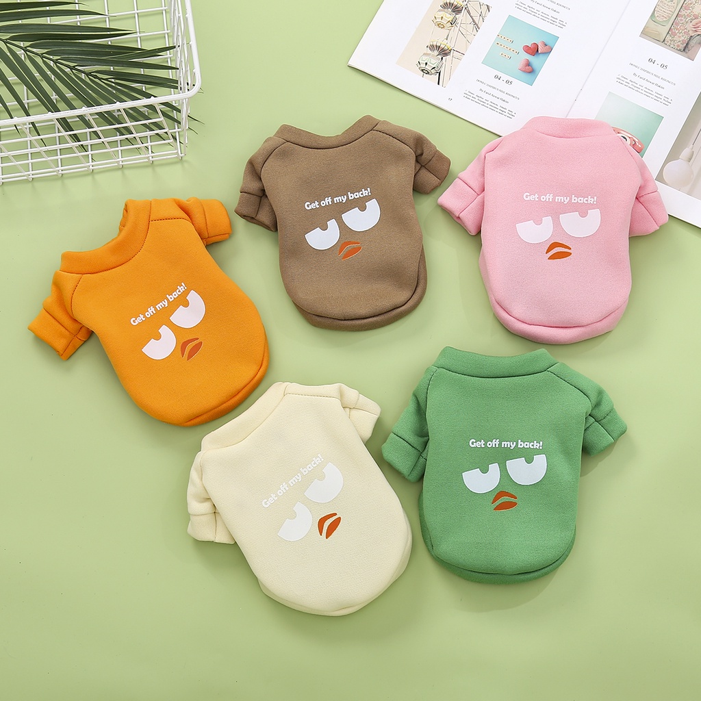 Baju Hewan Peliharaan Warna Pencetakan Kartun Sweater Anjing Baju Hewan Peliharaan Musim Gugur Dan Dingin Pakaian T-shirt XS-2XL