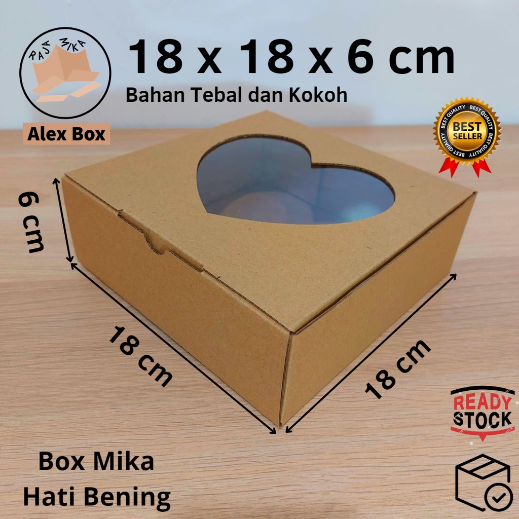 

Kardus Mika Hati / Love 18 x 18 x 6 cm... model diecut, untk kue dll