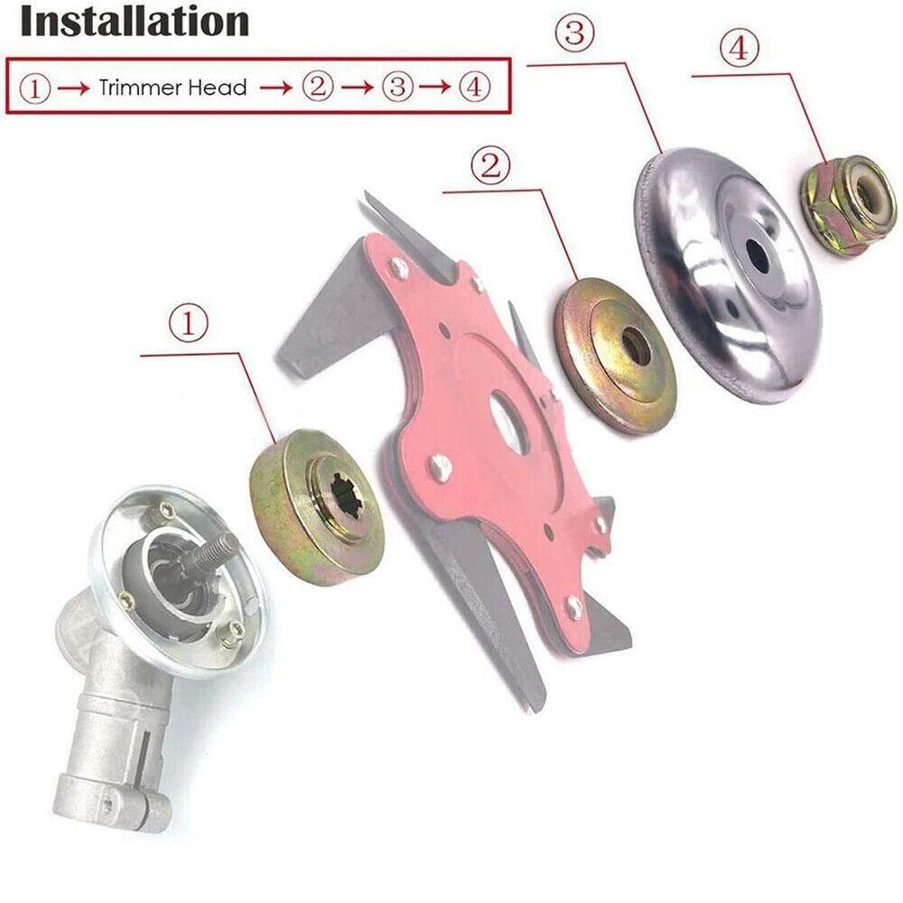 Solighter 4 Pcs Adaptor Part Kit Mesin Potong Logam Brade Brush Cutter Memperbaiki Kit