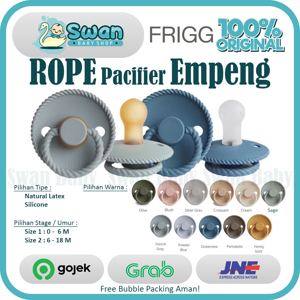 FRIGG Rope Natural Rubber Pacifier / Silicone Rope Pacifier