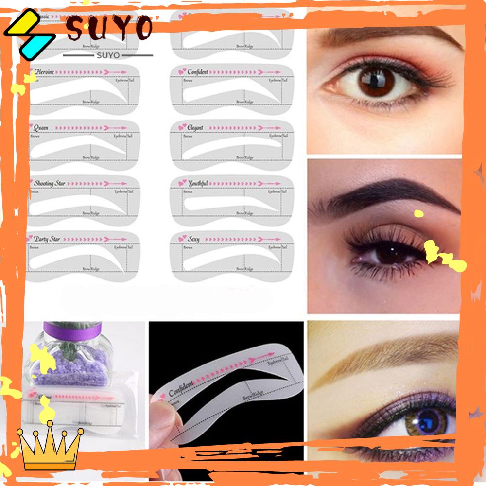 Suyo Stiker Tempel Mata Fashion Wanita Stensil Alis