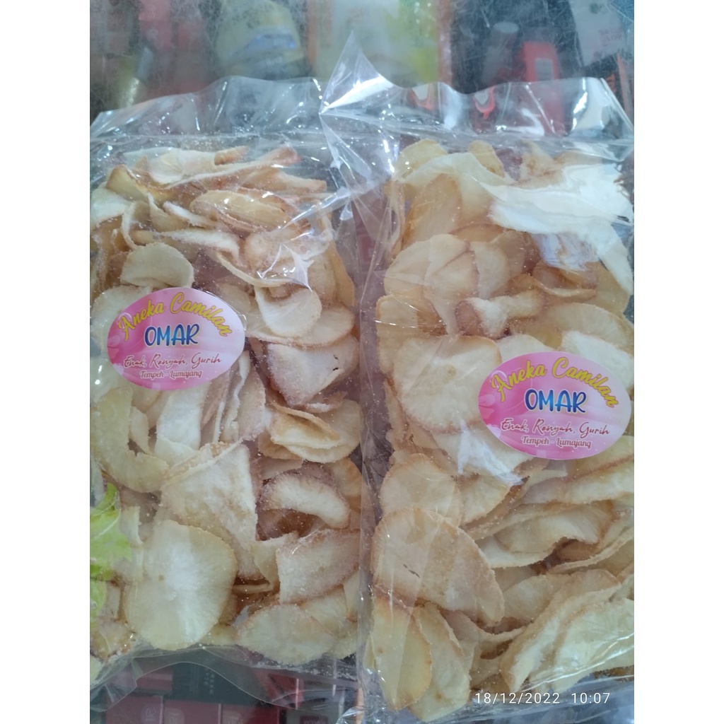 

Keripik Singkong Fresh Homemade Gurih, Renyah, Tidak Keras 140g/150g[Omar]