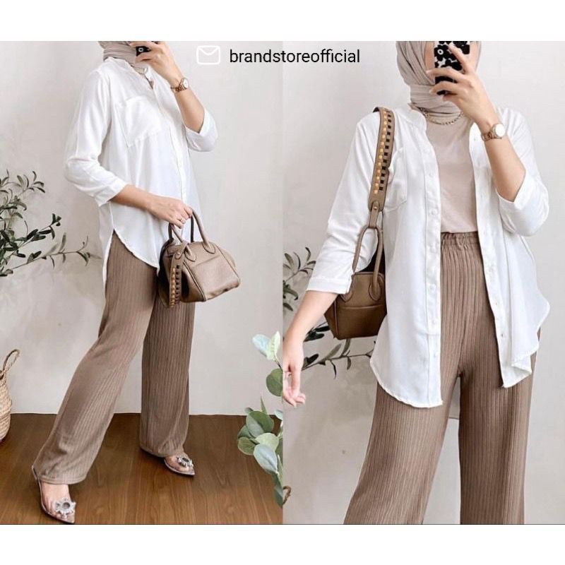 kemeja kringkel saku depan/blouse kringkel terbaru/kemeja kringkel polos