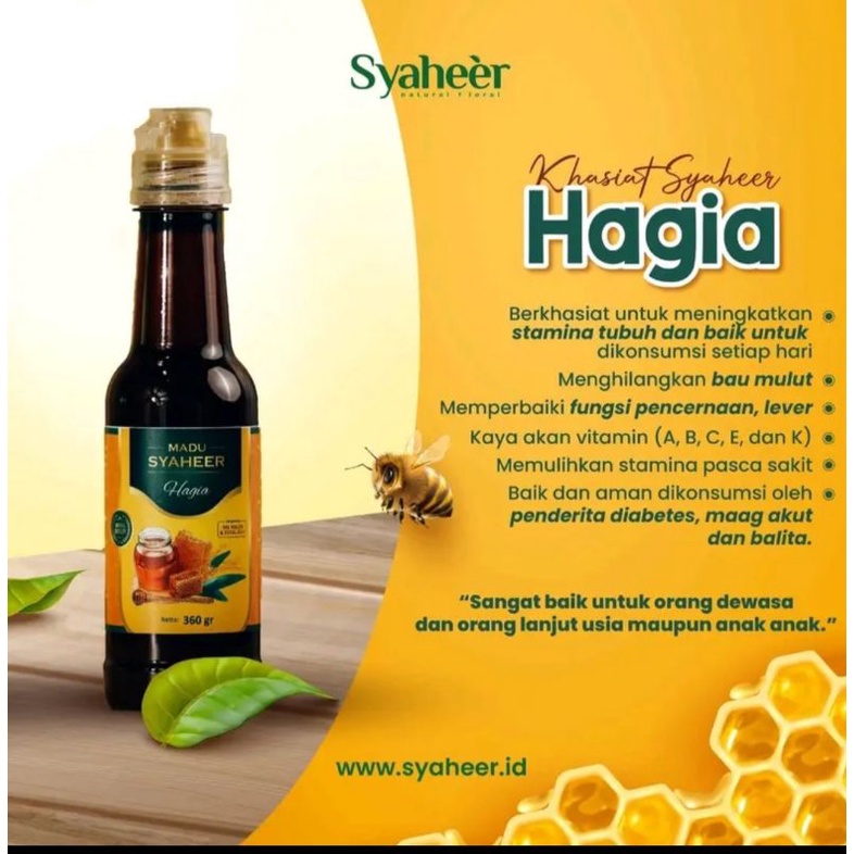 

Syaheer - Madu Syaheer Hagia 360 gr, Madu Murni, Bee Pollen Royal Jelly