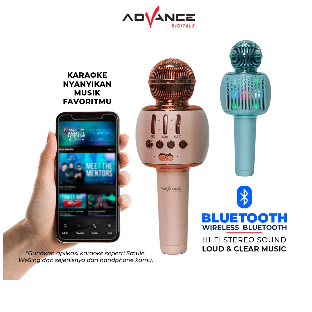 Advance AMS-38 Mic Karaoke Bluetooth Portable Microphone Bluetooth Speaker