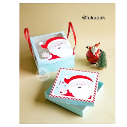 

Santa Christmas Box (10pcs) Kotak Hamper Dus Natal Cake Toples Pudding - 25x25x12