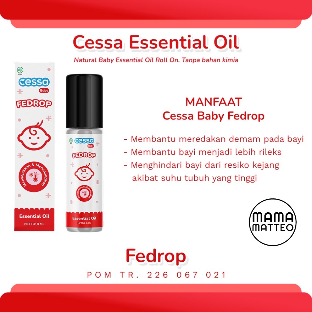 CESSA Baby Kids Natural Essential Oil 8ml / Cessa Biru Cough N Flu Happy Nose / Batuk Pilek / Merah Fever Drop Fedrop / Orange Lenire / Hijau Itch Away / Ungu Immune Booster Bofit / Lavender / CESSA BANDUNG