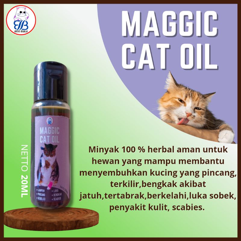 maggic cat oil obat pincang patah kaki luka keseleo kucing 20ml