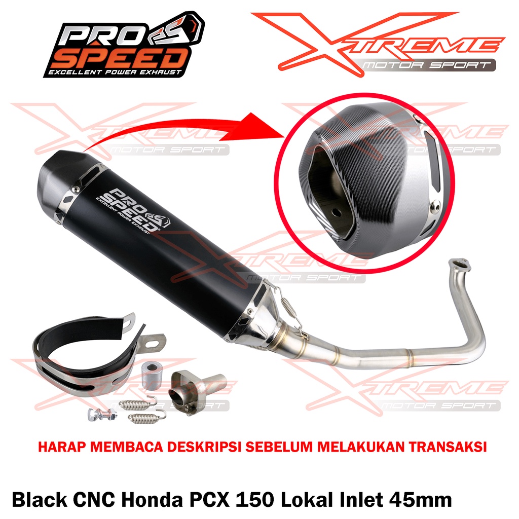 Knalpot Prospeed Black Series / CNC / Carbon PCX / Vario / ADV 150 / 160 Fullsystem