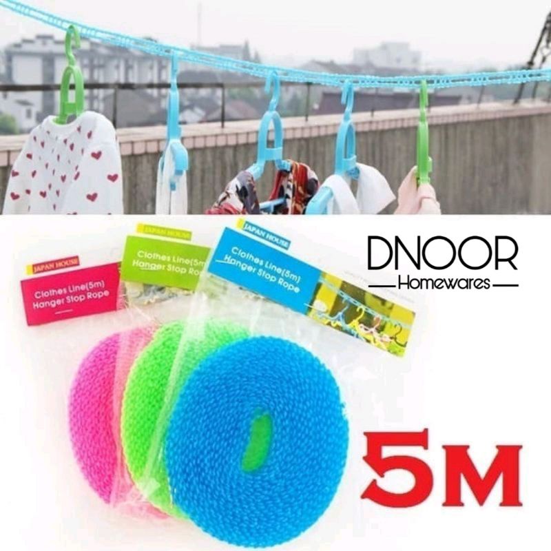 Gantungan Baju Tali Jemuran 5 Meter Clothes Line Laundry Tambang 5M Magic