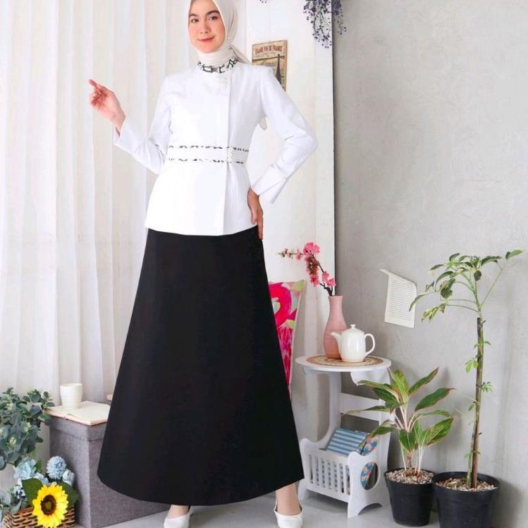 ±±± SETELAN PUTIH HITAM LIS BATIK SERAGAM ASN CELANA ATAU ROK SPAN ATAU ROK A SERAGAM HIPU ASN ATASA