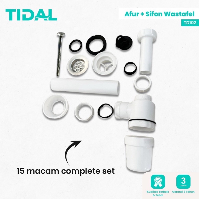 Set Afur Sifon Saluran Pembuangan Air Wastafel / Sink Tidal TD102