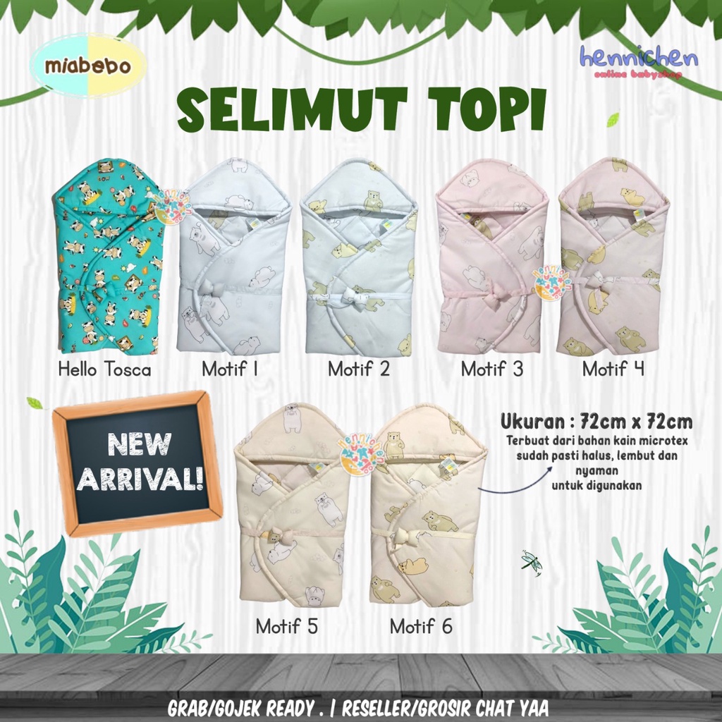 MIABEBO BY OBAYITO BLANKET SELIMUT BAYI SELIMUT TOPI MOTIF MB-020
