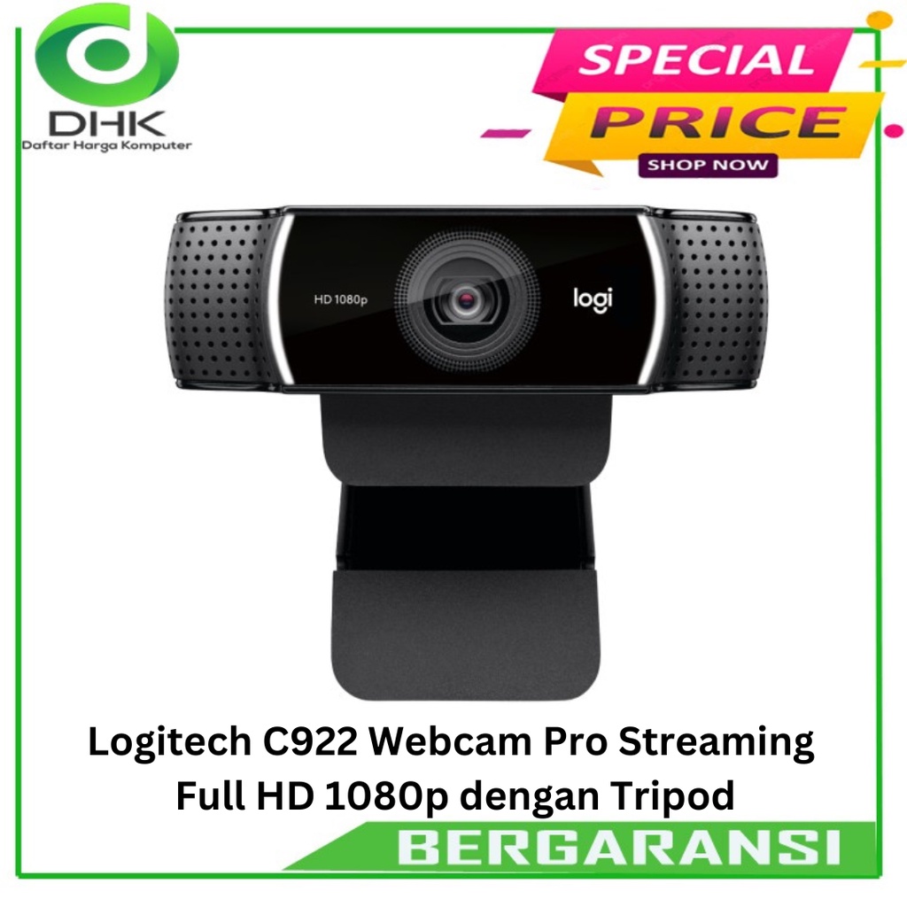 Logitech C922 Webcam Pro Streaming Full HD 1080p dengan Tripod