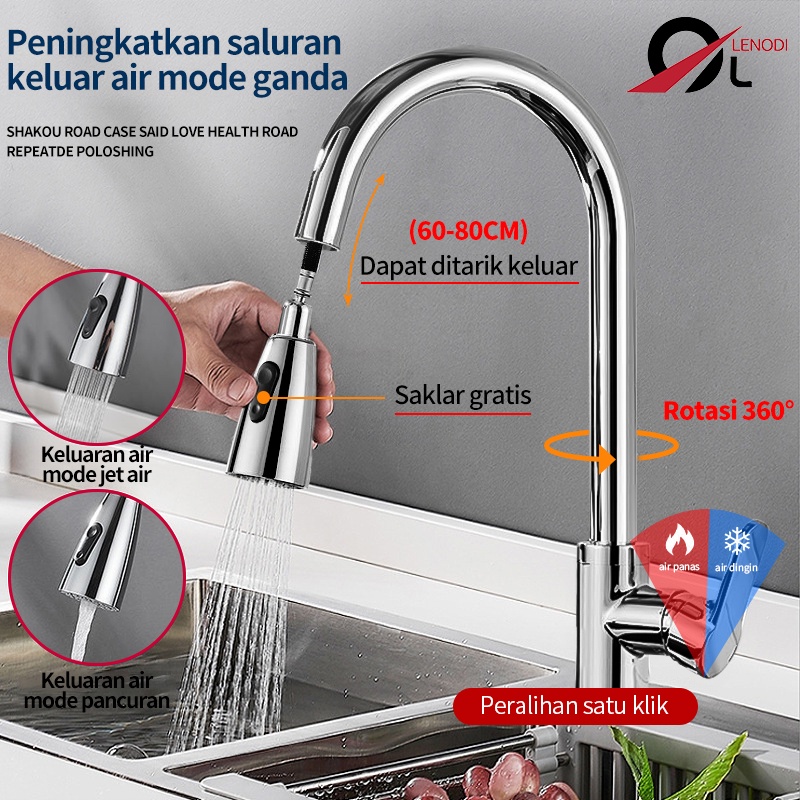 Kran Sink Mixer Tarik Stainless SUS 304 Hitam/Kran Cuci Piring /  Kran Pantry Mixer Tarik