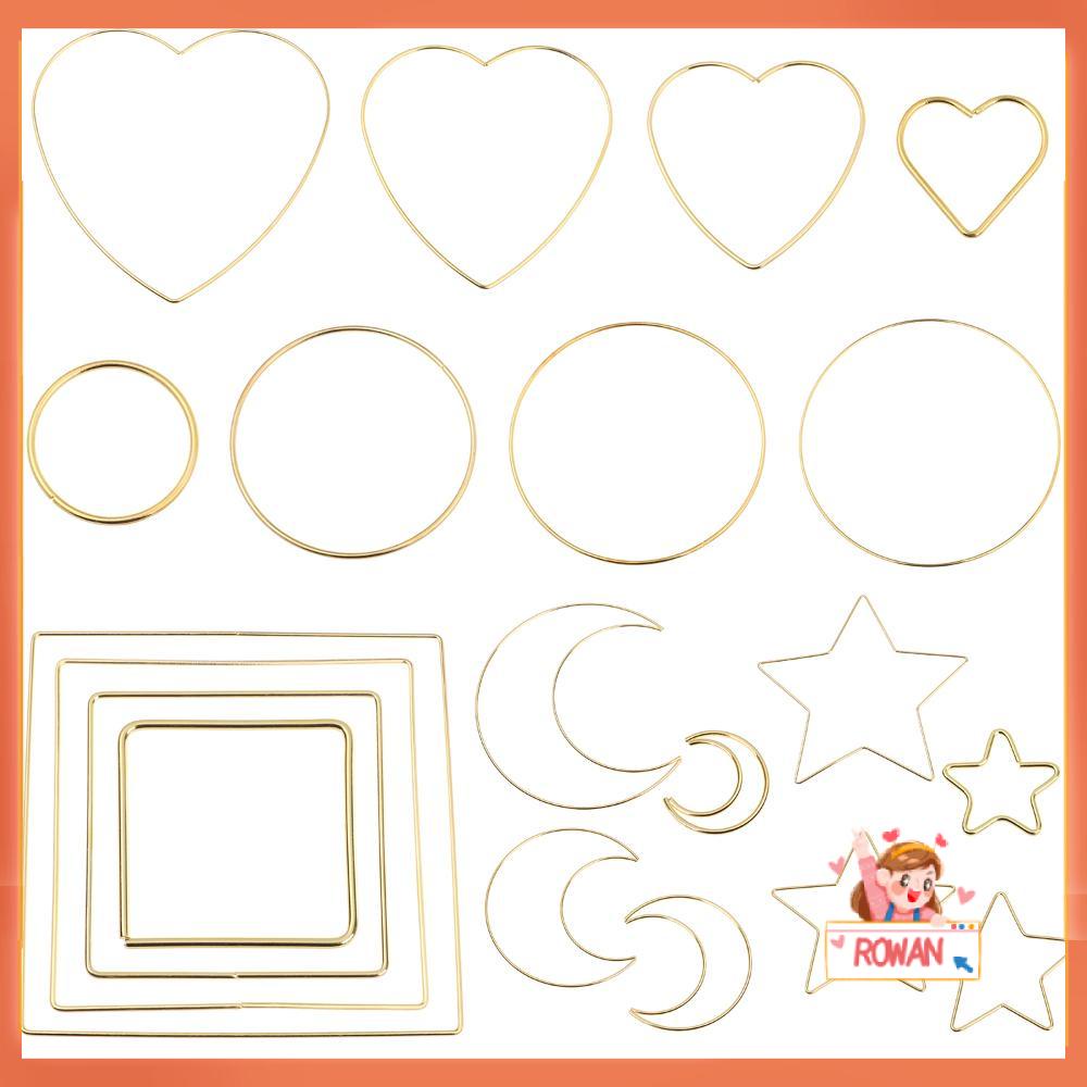 R-bunga 4pcs Hoops Logam Kerajinan Cincin Bulan Bintang Supplie